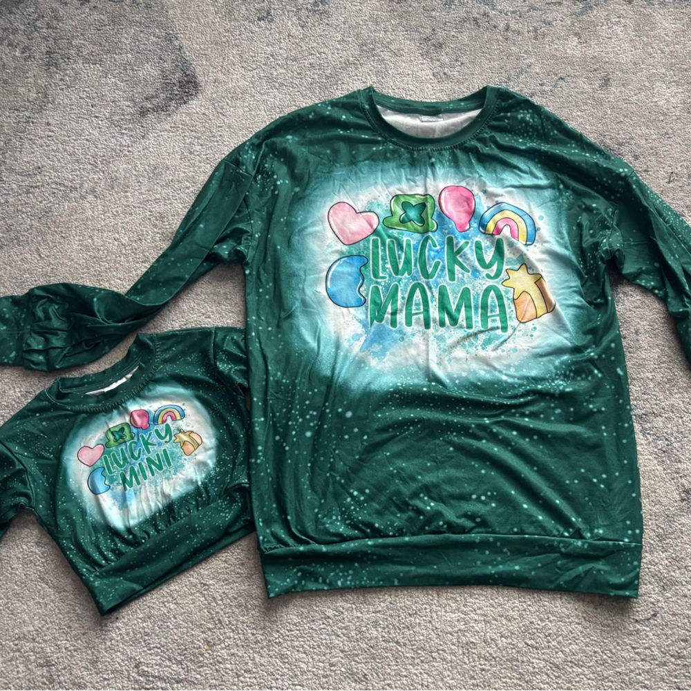 Mommy and me st patricks day crewnecks
